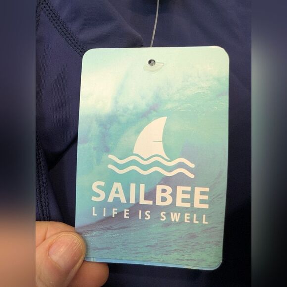 NWT Sailbee Swimdress Women 3XL Lonf Sleeve Coverup Quarter Zip Rush Guard Beach - Picture 4 of 8